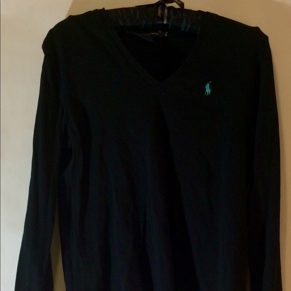 Ralph Lauren blue label ladies tee sz small black